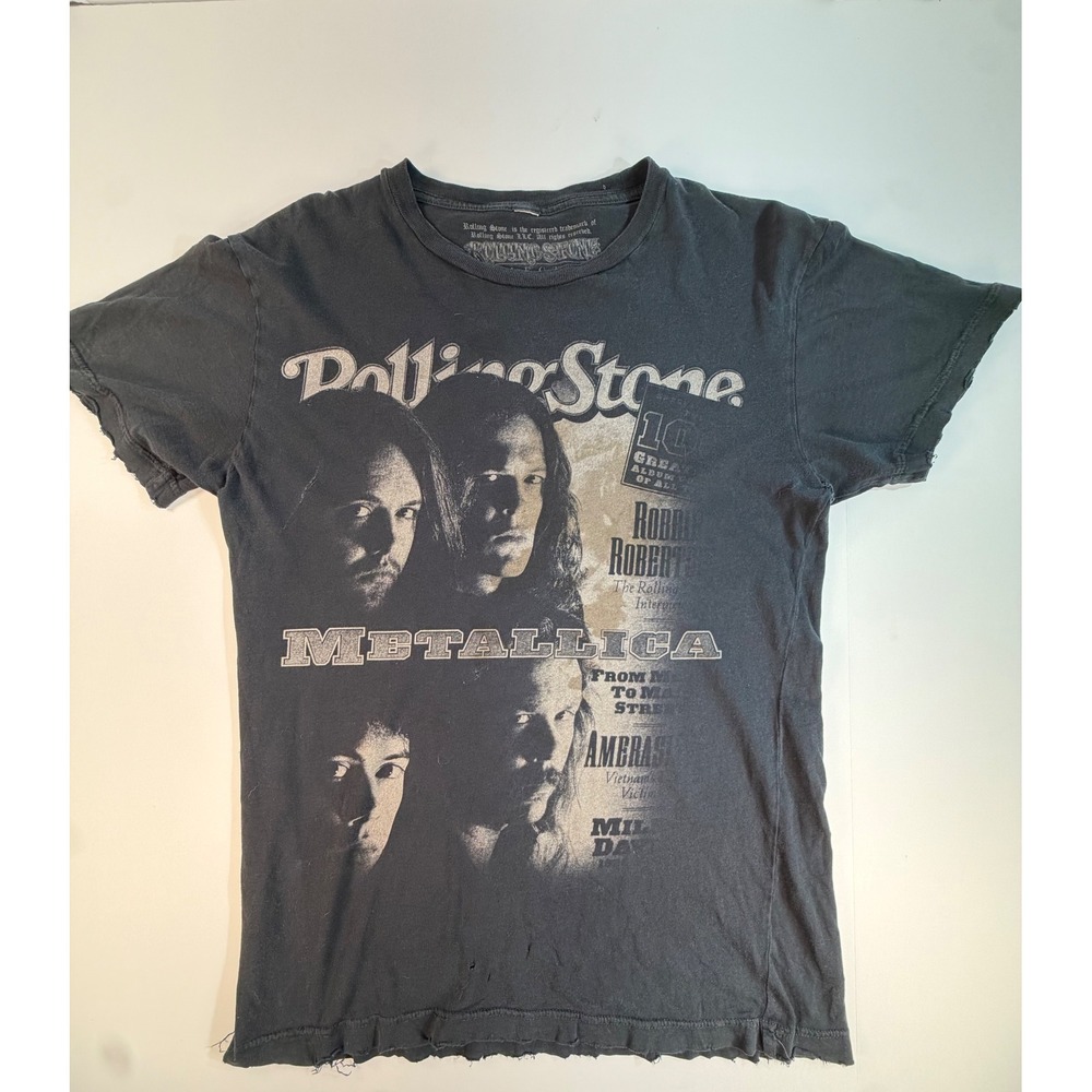 Rolling Stone Collection Metallica Graphic T-Shirt Faded Black Small Distressed